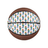 Rainbow Polygonal Seepferd Mini Basketball (Vorderseite)