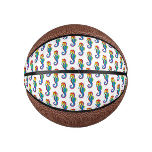 Rainbow Polygonal Seepferd Mini Basketball