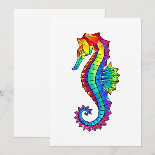 Rainbow Polygonal Seepferd Mitteilungskarte (Vorne/Hinten)