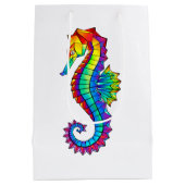 Rainbow Polygonal Seepferd Mittlere Geschenktüte (Rückseite)