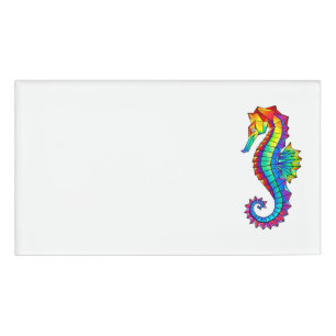 Rainbow Polygonal Seepferd Namenschild
