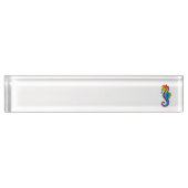 Rainbow Polygonal Seepferd Namensplakette (Vorderseite)