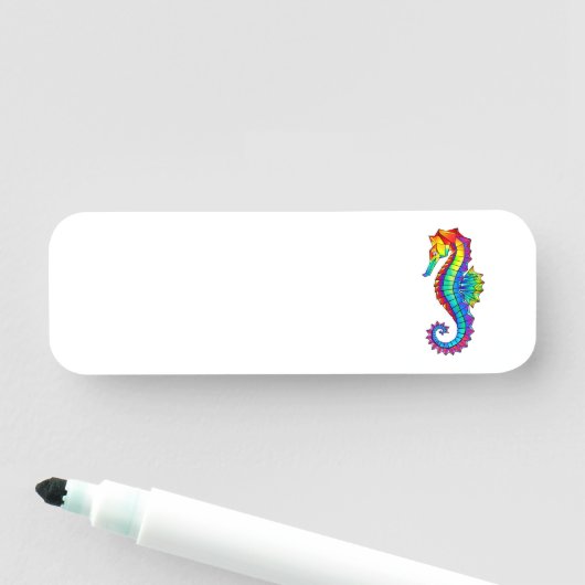 Rainbow Polygonal Seepferd Namensschild (Beispiel)