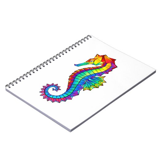 Rainbow Polygonal Seepferd Notizblock (Linke Seite)