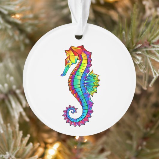 Rainbow Polygonal Seepferd Ornament (Baum)