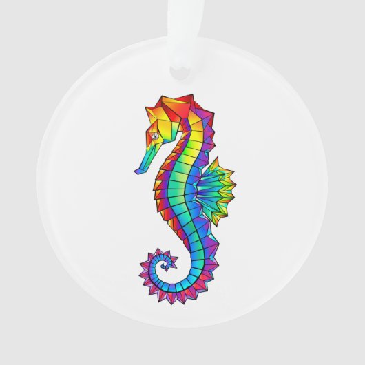 Rainbow Polygonal Seepferd Ornament (Vorderseite)