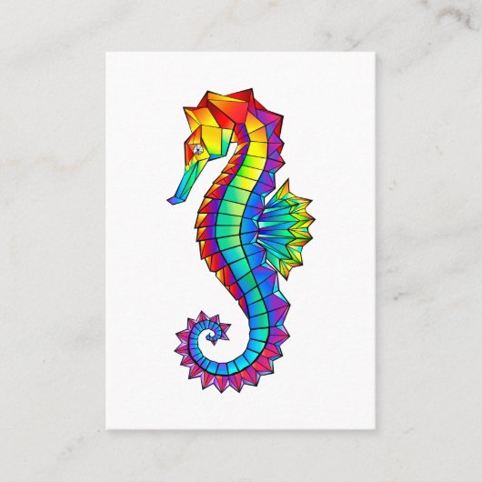 Rainbow Polygonal Seepferd Platzkarte (Vorderseite)