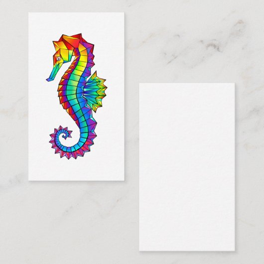 Rainbow Polygonal Seepferd Platzkarte (Vorne/Hinten)