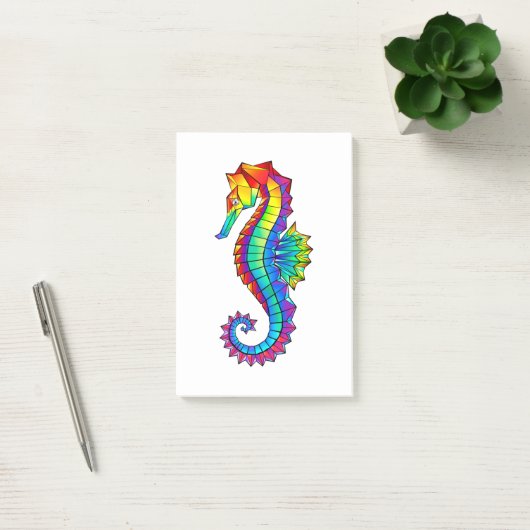 Rainbow Polygonal Seepferd Post-it Klebezettel (Büro)