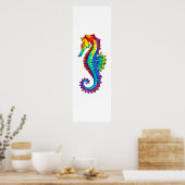 Rainbow Polygonal Seepferd Poster (Küche)