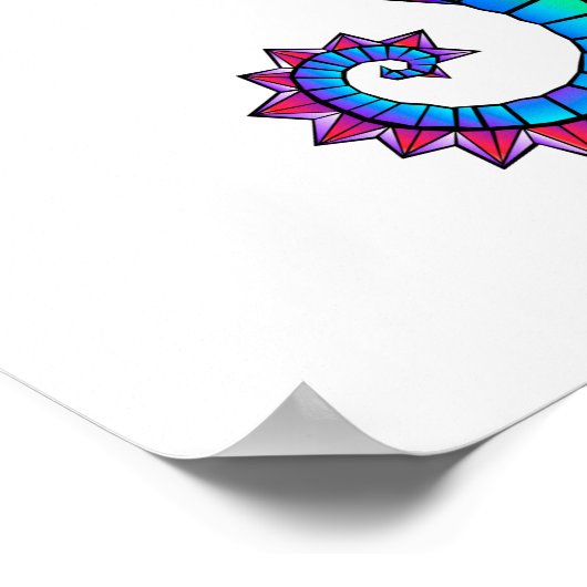 Rainbow Polygonal Seepferd Poster (Ecke)
