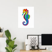 Rainbow Polygonal Seepferd Poster (Heimbüro)