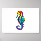 Rainbow Polygonal Seepferd Poster (Vorne)