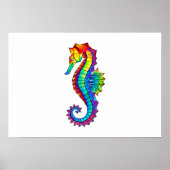 Rainbow Polygonal Seepferd Poster (Vorne)