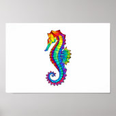 Rainbow Polygonal Seepferd Poster (Vorne)