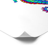 Rainbow Polygonal Seepferd Poster (Ecke)