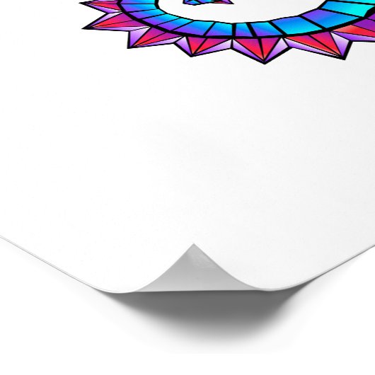 Rainbow Polygonal Seepferd Poster (Ecke)