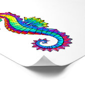 Rainbow Polygonal Seepferd Poster (Ecke)