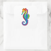 Rainbow Polygonal Seepferd Quadratischer Aufkleber (Tasche)