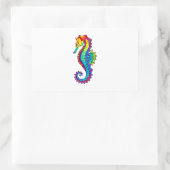 Rainbow Polygonal Seepferd Rechteckiger Aufkleber (Tasche)