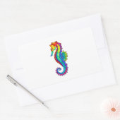 Rainbow Polygonal Seepferd Rechteckiger Aufkleber (Umschlag)