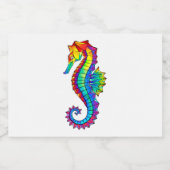 Rainbow Polygonal Seepferd Schaumweinetikett (Einzelnes Label)