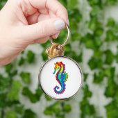 Rainbow Polygonal Seepferd Schlüsselanhänger (Hand)