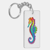 Rainbow Polygonal Seepferd Schlüsselanhänger (Vorderseite links)