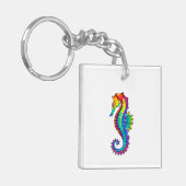 Rainbow Polygonal Seepferd Schlüsselanhänger (Vorderseite links)