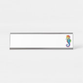 Rainbow Polygonal Seepferd Schreibtischnamensplakette (Vorderseite )