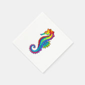 Rainbow Polygonal Seepferd Serviette (Ecke)