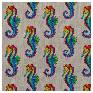 Rainbow Polygonal Seepferd Stoff