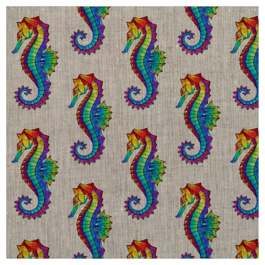 Rainbow Polygonal Seepferd Stoff (Muster)