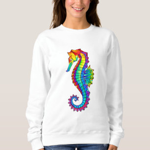 Rainbow Polygonal Seepferd Sweatshirt