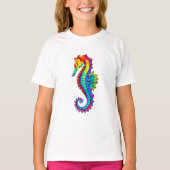 Rainbow Polygonal Seepferd T-Shirt (Vorderseite)