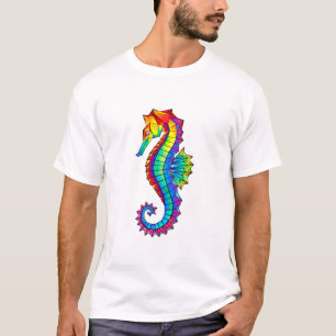 Rainbow Polygonal Seepferd T-Shirt