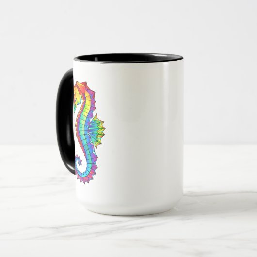 Rainbow Polygonal Seepferd Tasse (Vorderseite Links)