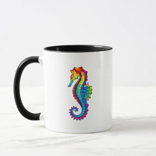 Rainbow Polygonal Seepferd Tasse (Links)