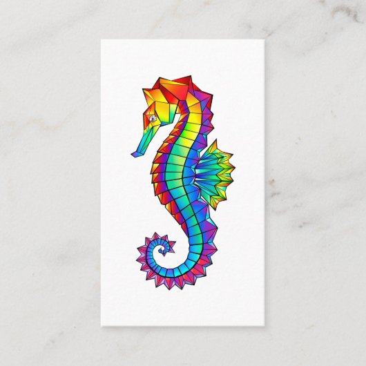 Rainbow Polygonal Seepferd Terminkarte (Vorderseite)