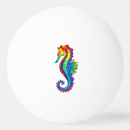 Rainbow Polygonal Seepferd Tischtennisball (Vorderseite)