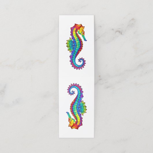 Rainbow Polygonal Seepferd Treuekarte (Außenseite Aufgefaltet)