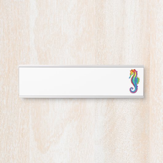Rainbow Polygonal Seepferd Türschild (Vorderseite )