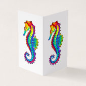 Rainbow Polygonal Seepferd Visitenkarten (Vorderseite)