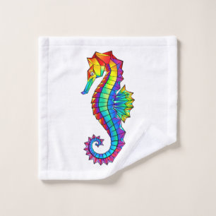 Rainbow Polygonal Seepferd Waschlappen