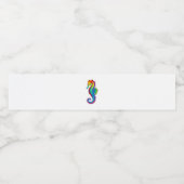 Rainbow Polygonal Seepferd Wasserflaschenetikett (Einzelnes Label)