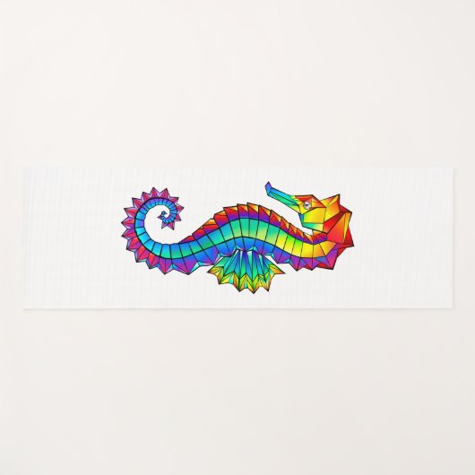 Rainbow Polygonal Seepferd Yogamatte (Vorderseite (Horizontal))