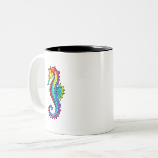 Rainbow Polygonal Seepferd Zweifarbige Tasse (Vorderseite Links)