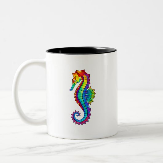 Rainbow Polygonal Seepferd Zweifarbige Tasse (Links)