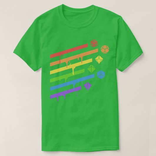 Rainbow Polyhedral Dice Set Tabletop RPG Addicdict T-Shirt (Design vorne)