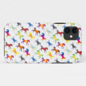 Rainbow Ponies Diagonal Case-Mate iPhone Hülle (Rückseite (Horizontal))